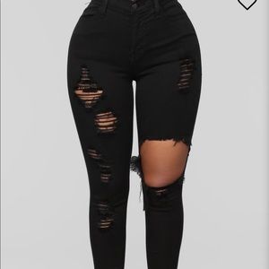 Fashion nova black ripped jeans